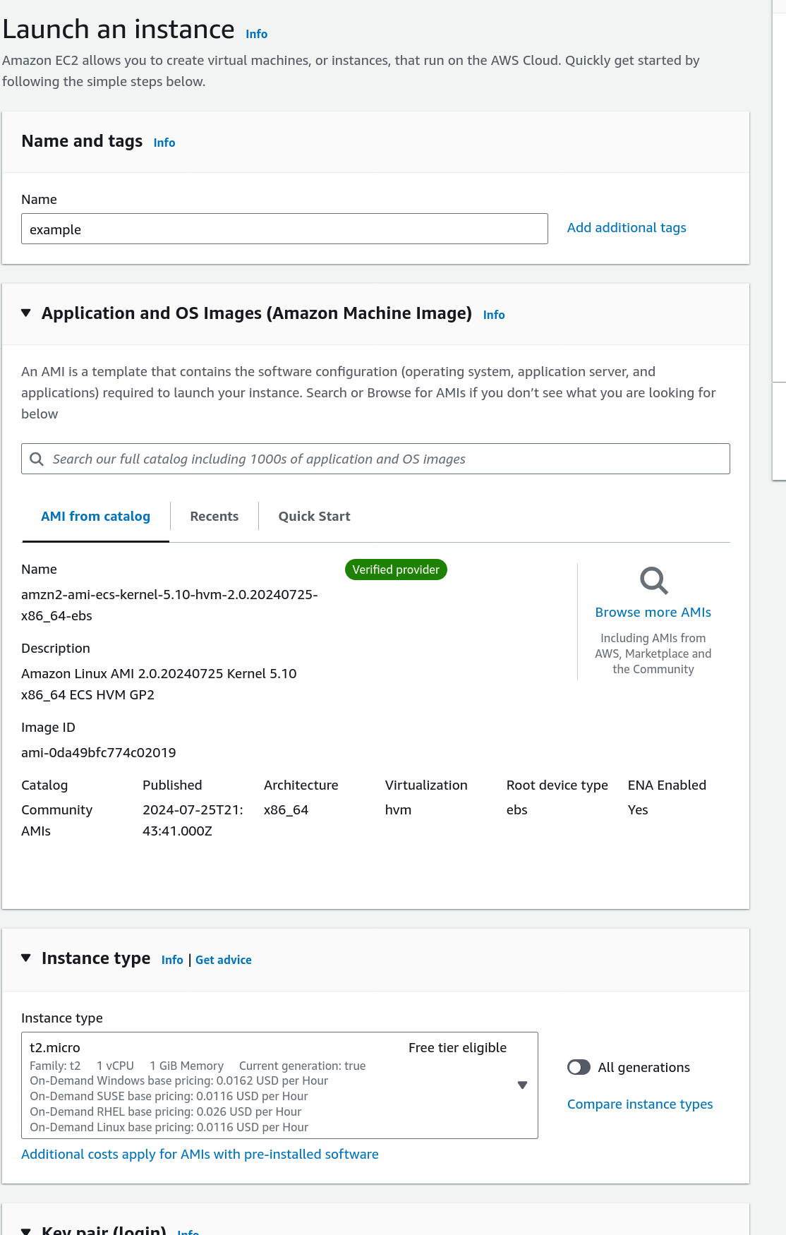 Selecting an instance